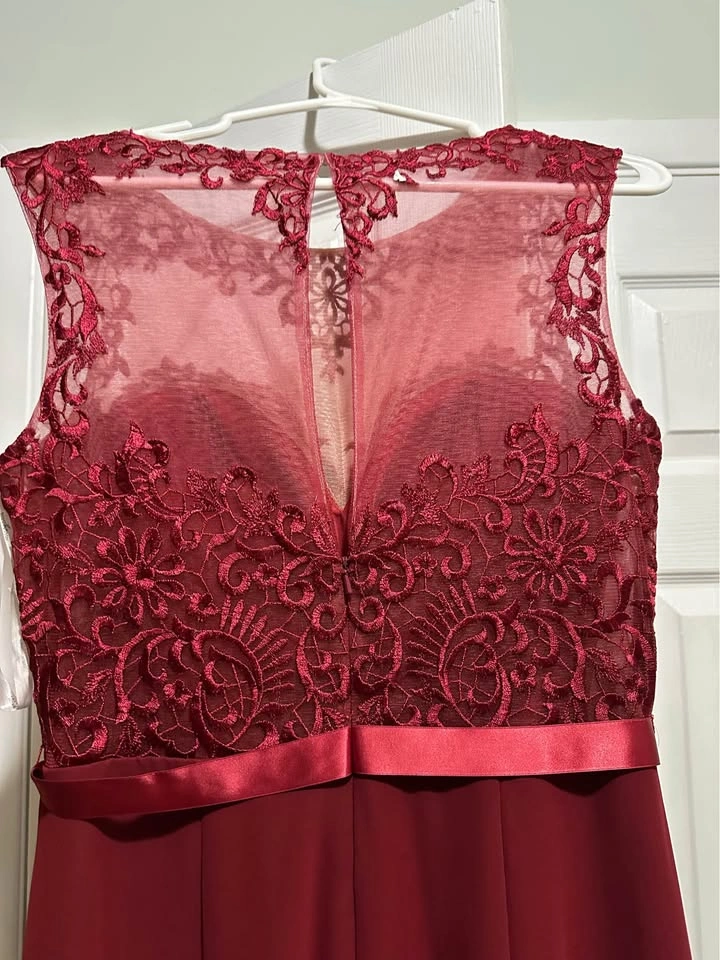 Wine Dress with Lace - photo 3