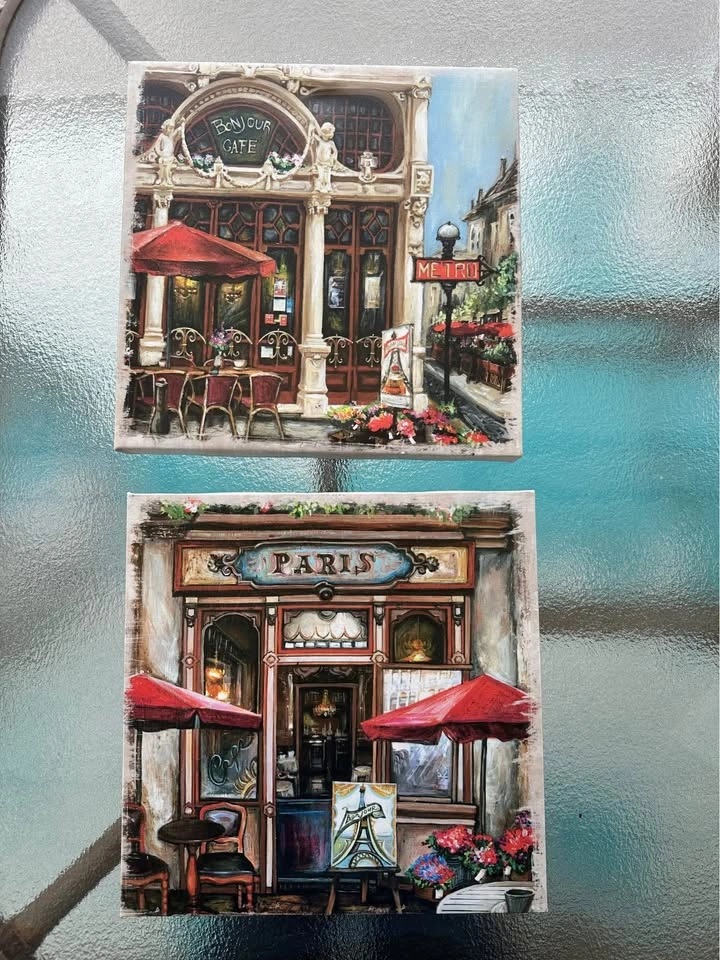 Paris bistro Canvas - 2 small pieces