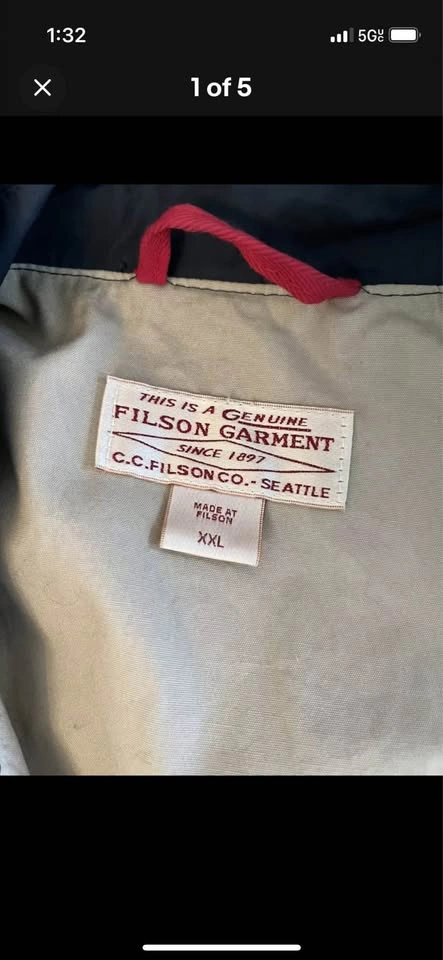 FILSON Packable Elkhorn Jacket Men Navy Size XXL Made in USA - photo 2