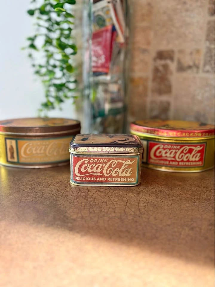 Vintage Coca Cola Tin Set (3) - Retro Kitchen Decor