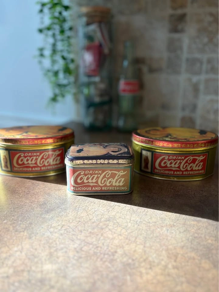 Vintage Coca Cola Tin Set (3) - Retro Kitchen Decor - photo 2