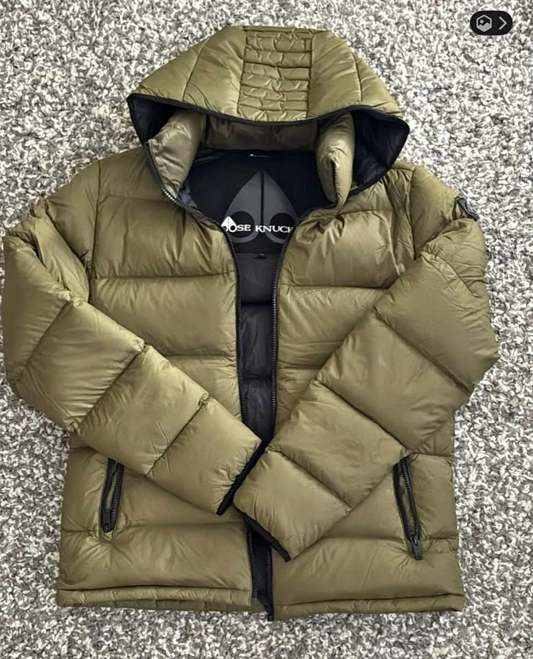 Moose Knuckles Puffer Jacket Olive Green Size M