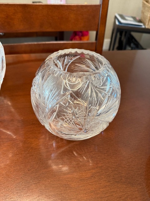 Cut glass rose bowl