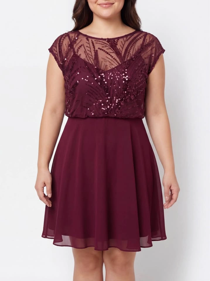 Brand New Burgundy Sequin Dress Size L