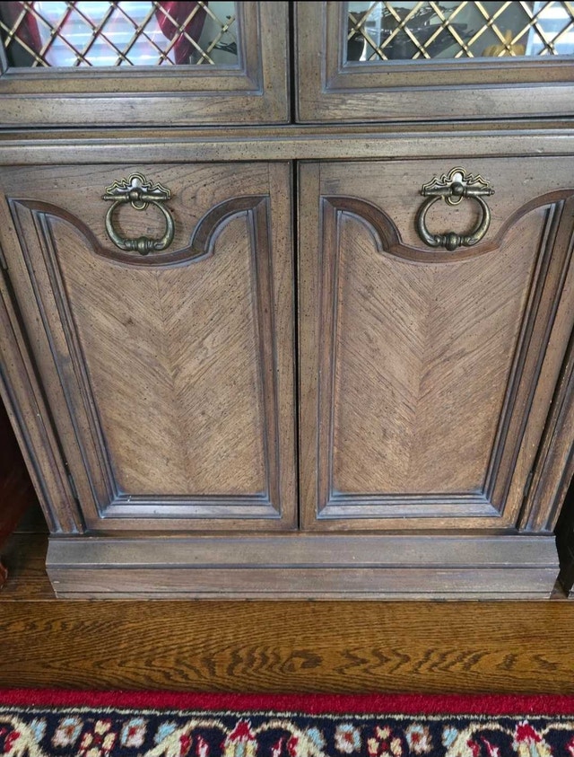 Vintage Wooden China Cabinets with Glass Doors - photo 3