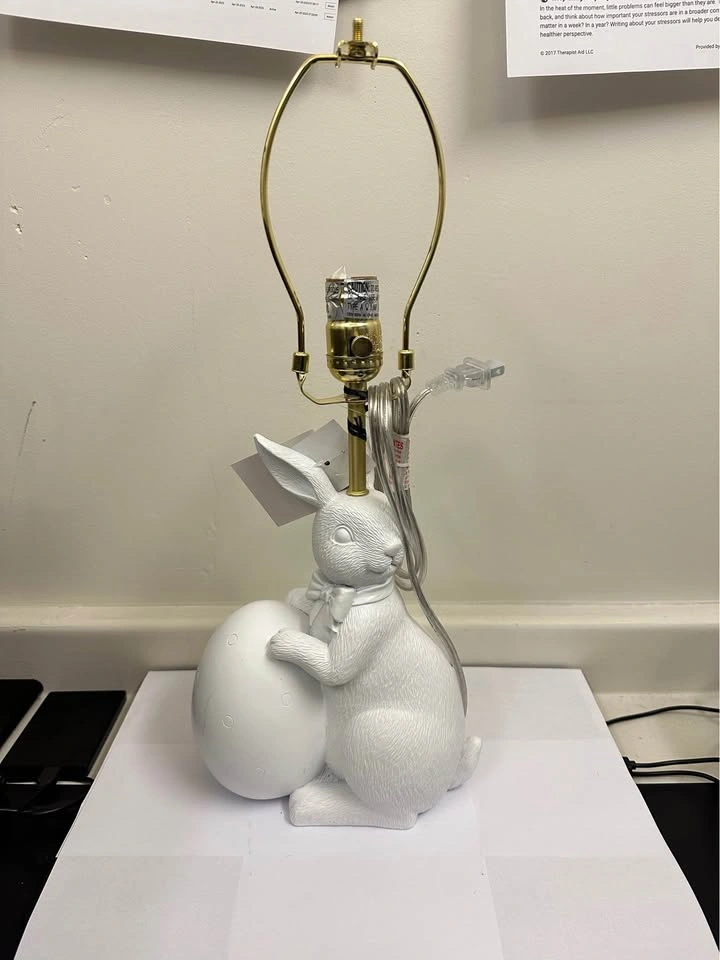 Karma Home Bunny Table Lamp w/ Woven Shade - photo 4