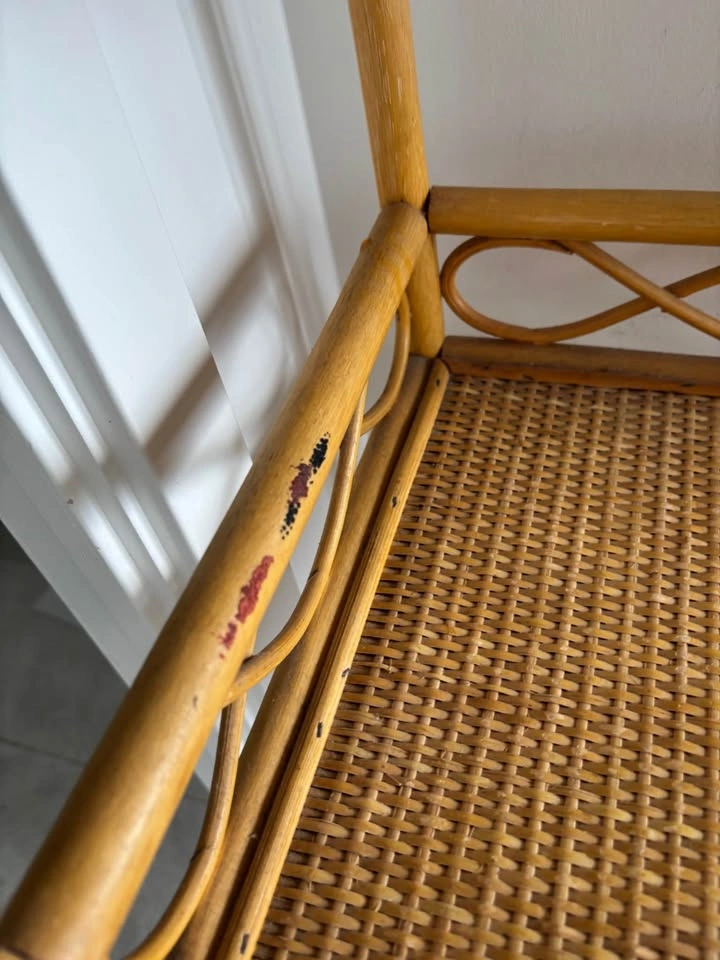 Vintage Rattan and Bamboo 4-Tier Shelf - photo 3
