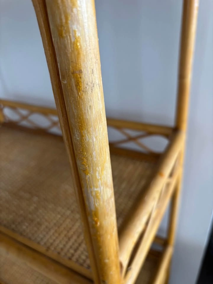 Vintage Rattan and Bamboo 4-Tier Shelf - photo 4