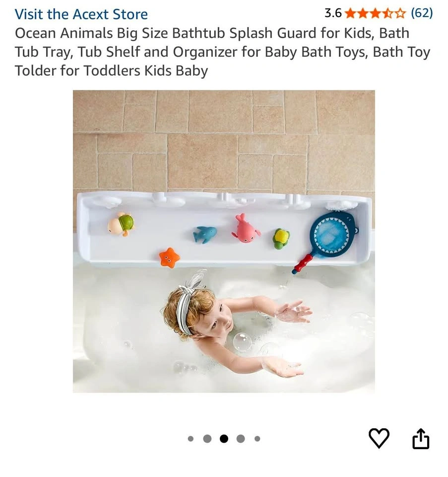 Big Size Ocean Animals Bathtub Splash Guard for Kids, Rotatable