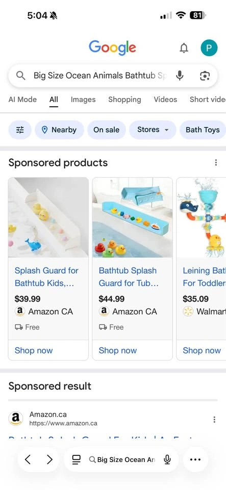 Big Size Ocean Animals Bathtub Splash Guard for Kids, Rotatable - photo 2