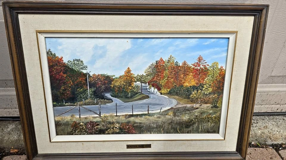 Framed Landscape Painting "Beautiful Snake Road"