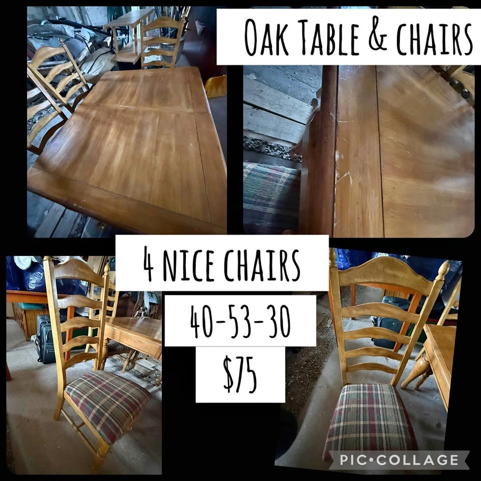 Oak Table & 4 Chairs