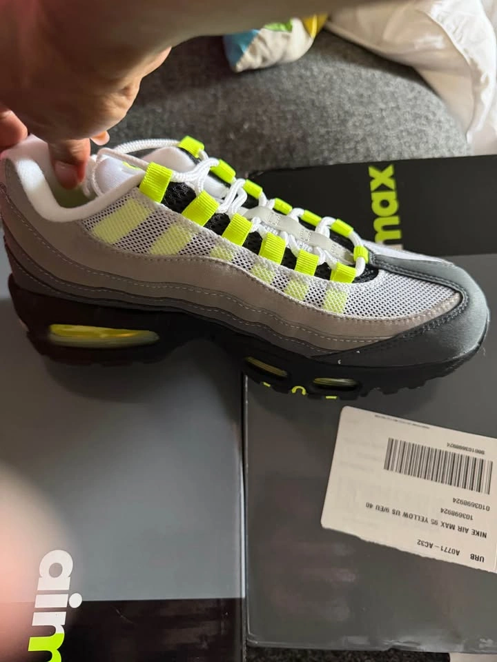 Nike Air Max 95 White Grey Neon Green US 9 / EU 40 - photo 4