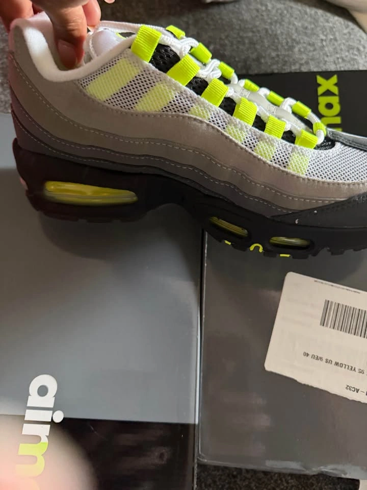 Nike Air Max 95 White Grey Neon Green US 9 / EU 40 - photo 5