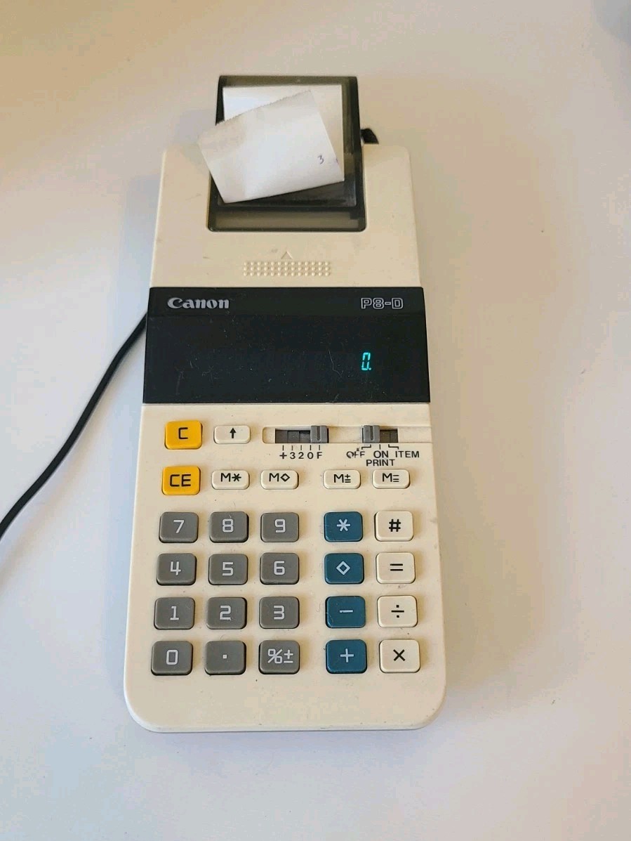 Vintage Canon P8-D Printing Calculator – Powers On