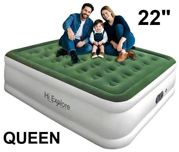 NEW AIR MATTRESS QUEEN WITH BUILT IN PUMP-HI EXPLORE