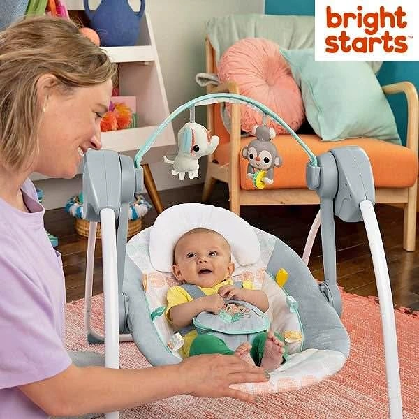 PORTABLE COMPACT AUTOMATIC BABY SWING WITH MELODIES