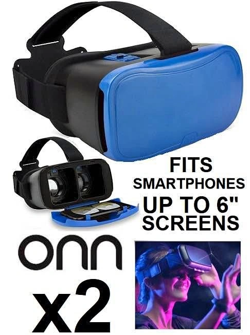 2pcs ONN VR Headset for Smartphones (Fits up to 6") - Blue