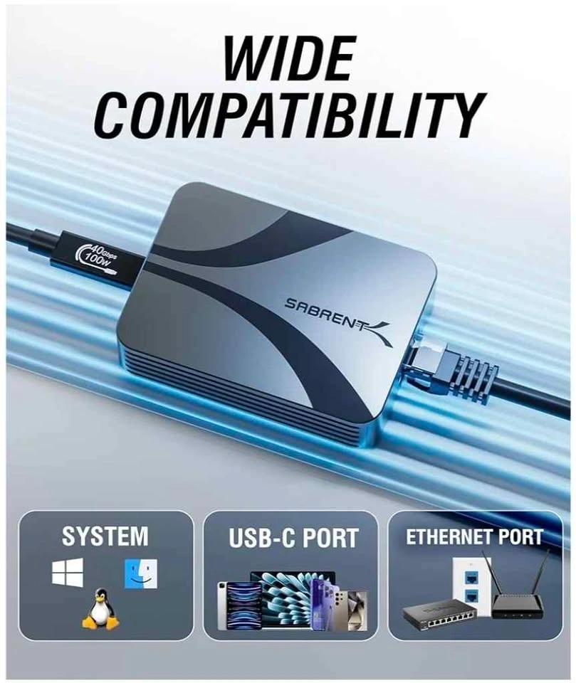 Sabrent USB4 to 10Gb Ethernet Adapter - photo 2