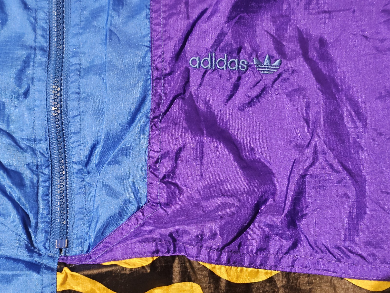 Vintage 80s 90s Adidas Half Zip Nylon Hip Hop Rap Jacket M - photo 2