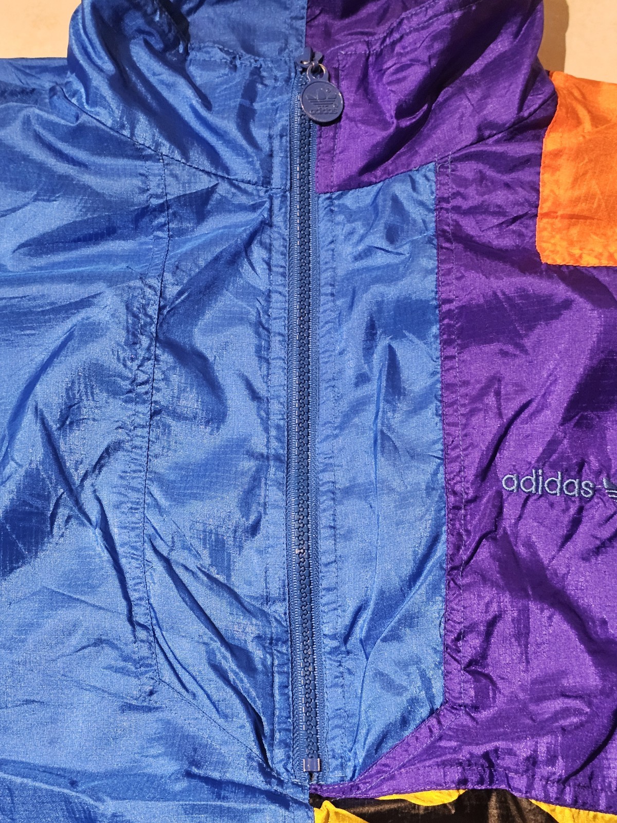 Vintage 80s 90s Adidas Half Zip Nylon Hip Hop Rap Jacket M - photo 3
