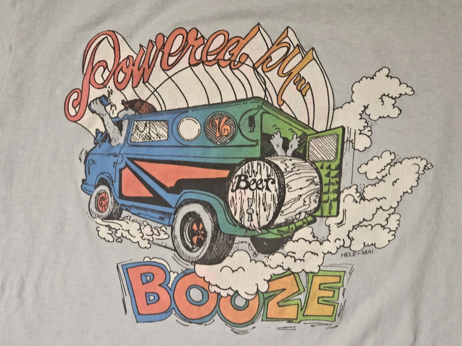 Vintage 70s 80s Hele Mai Powered By Booze Tee M