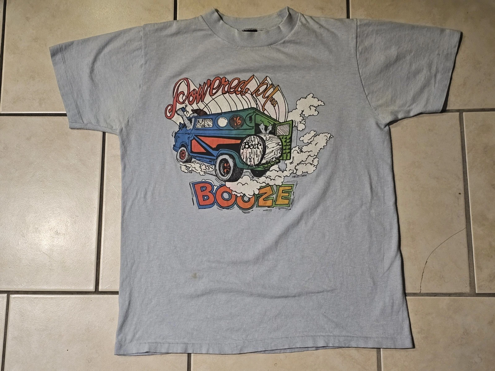 Vintage 70s 80s Hele Mai Powered By Booze Tee M - photo 2