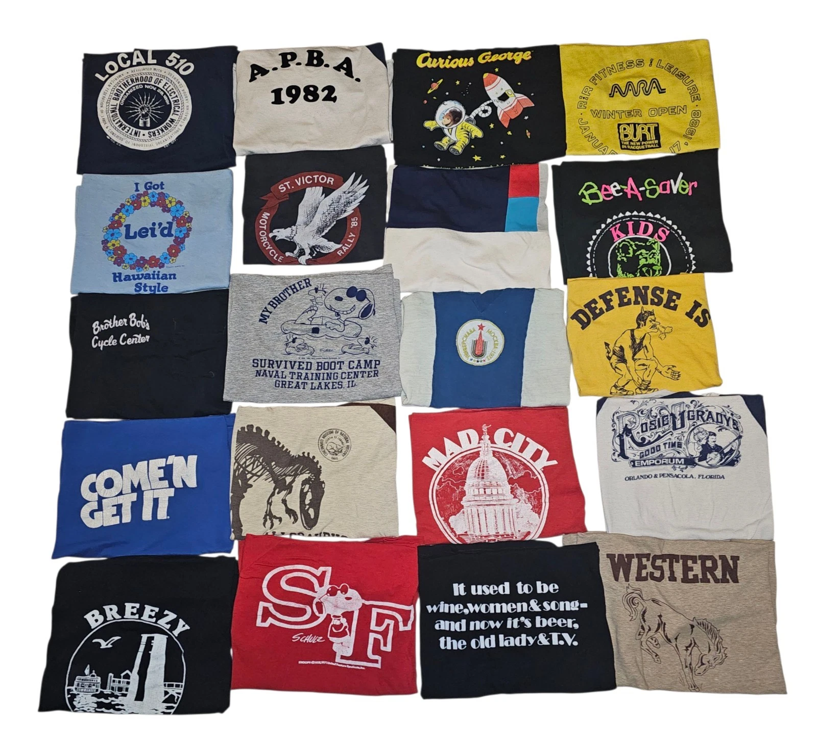 Lot Of 20 Vintage 70s 80s 90s Single Stitch USA Lot# 2