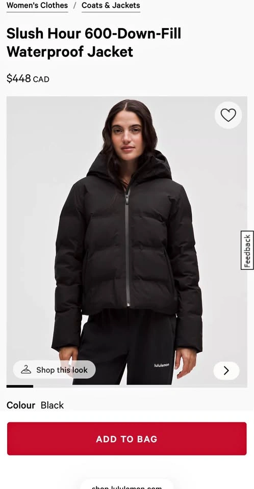 Lulu Lemon Slush Hour 600-Down-Fill Waterproof Jacket