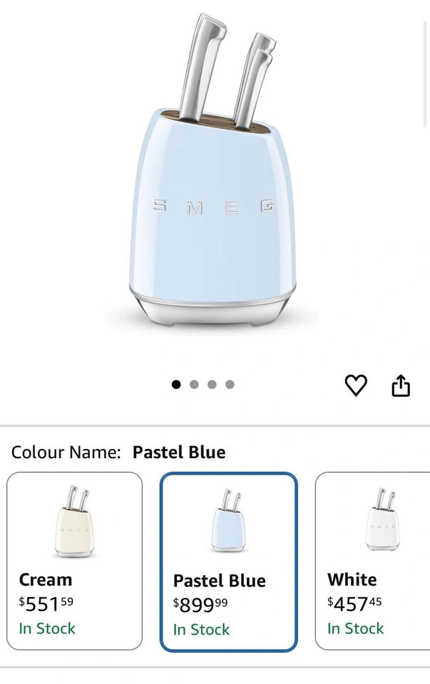 Smeg knife block - Pastel Blue (Missing paring knife)