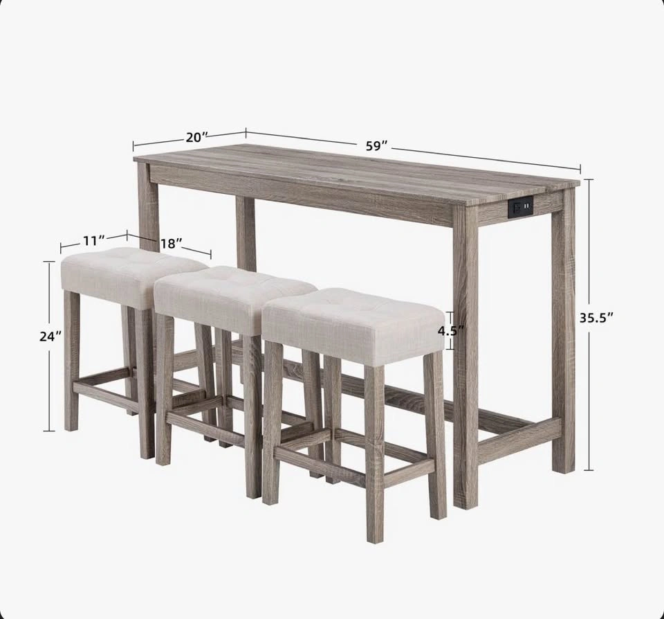 ✨ Modern Console Table + 3 Stools Set ✨ - photo 2