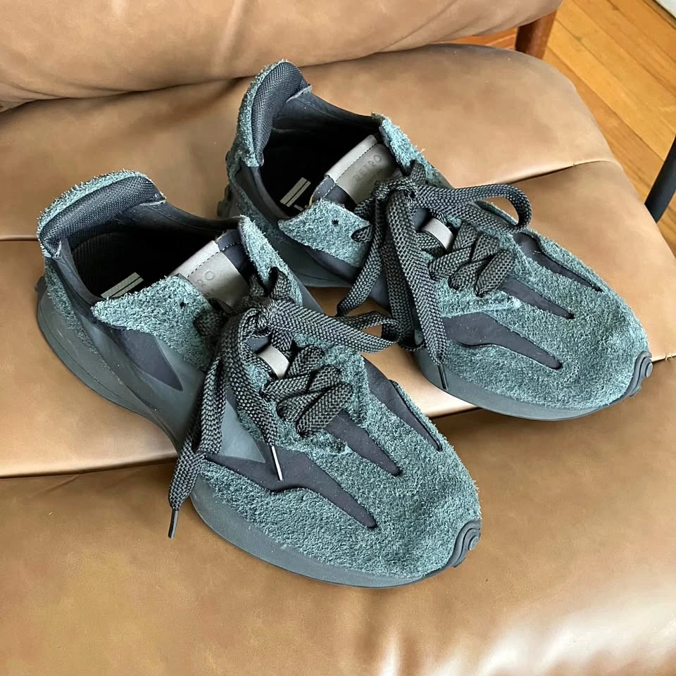 Maden streetwear and Black Textured Suede Sneakers 👟