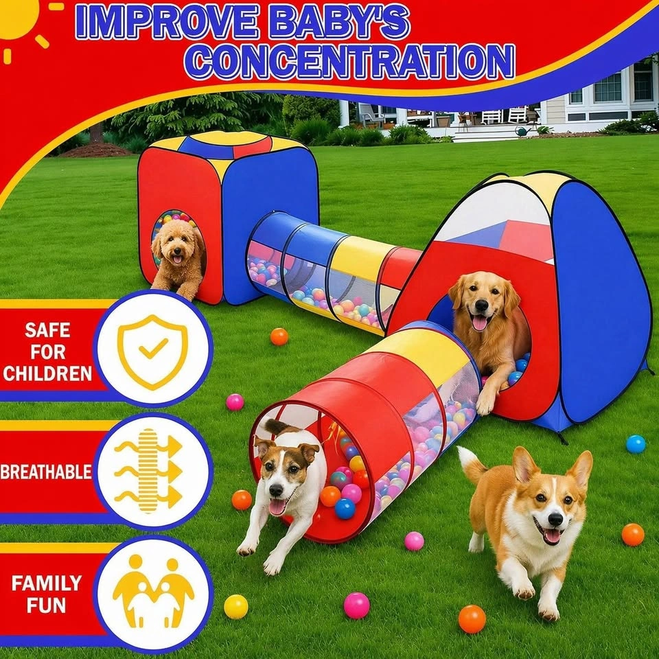 NEW 4-in-1 Pet Play Tunnel & Tent with Ball Pit – Indoor/Outdoor - photo 2