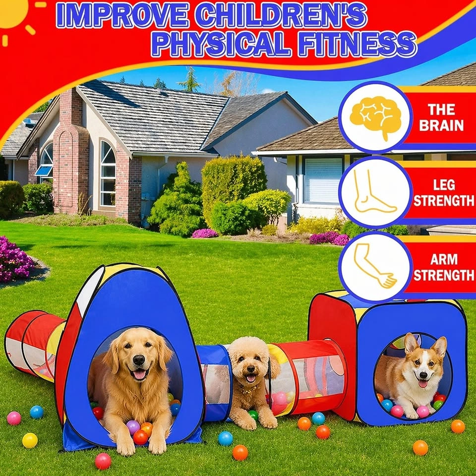 NEW 4-in-1 Pet Play Tunnel & Tent with Ball Pit – Indoor/Outdoor - photo 3