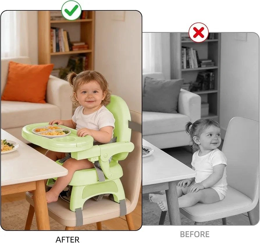 Portable Baby Booster Seat 3-in-1 with Tray - Foldable & Travel- - photo 3