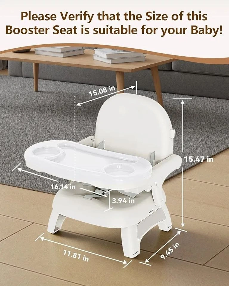 Portable Baby Booster Seat 3-in-1 with Tray - Foldable & Travel- - photo 5