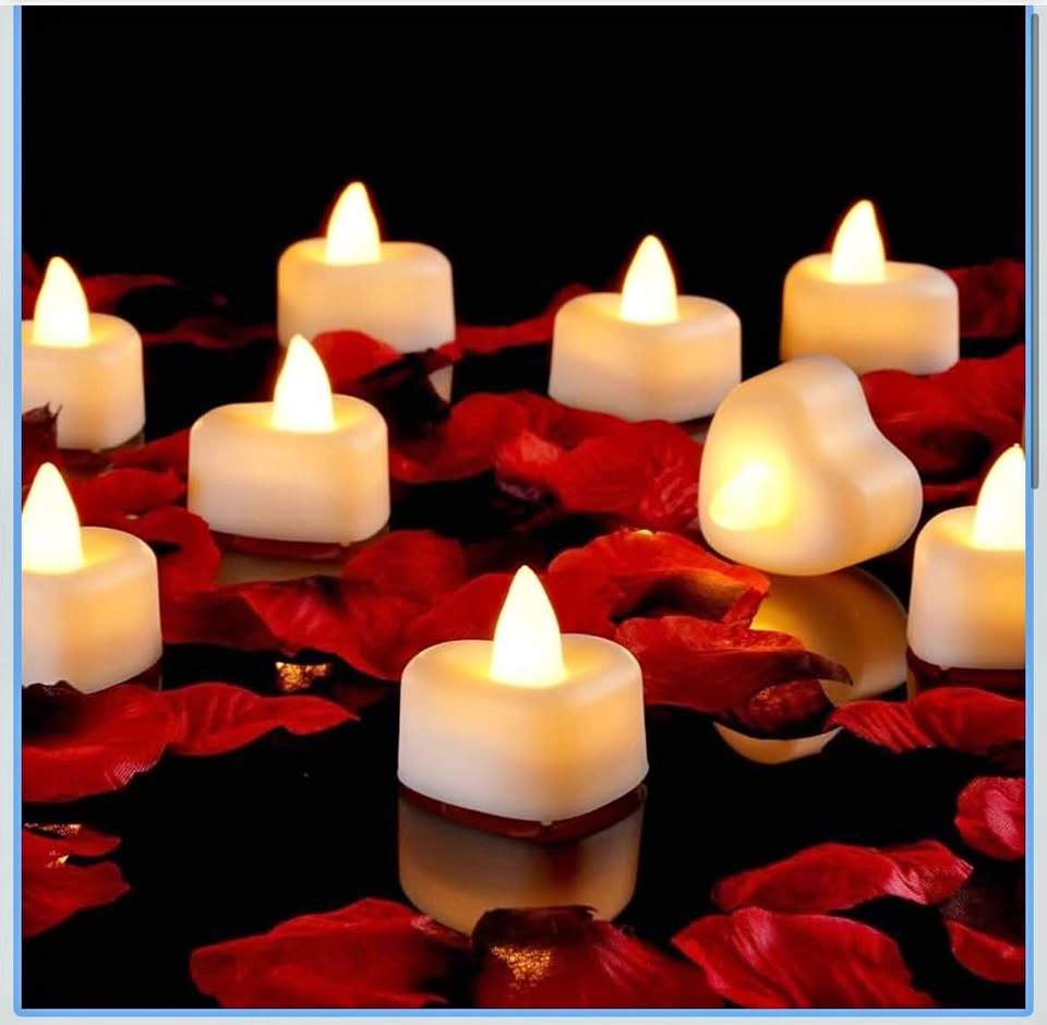NEW 24 Pack Heart Orange Tealights Battery Candle