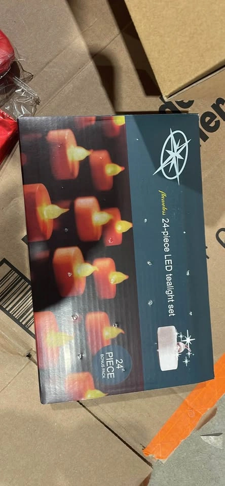 NEW 24 Pack Heart Orange Tealights Battery Candle - photo 3