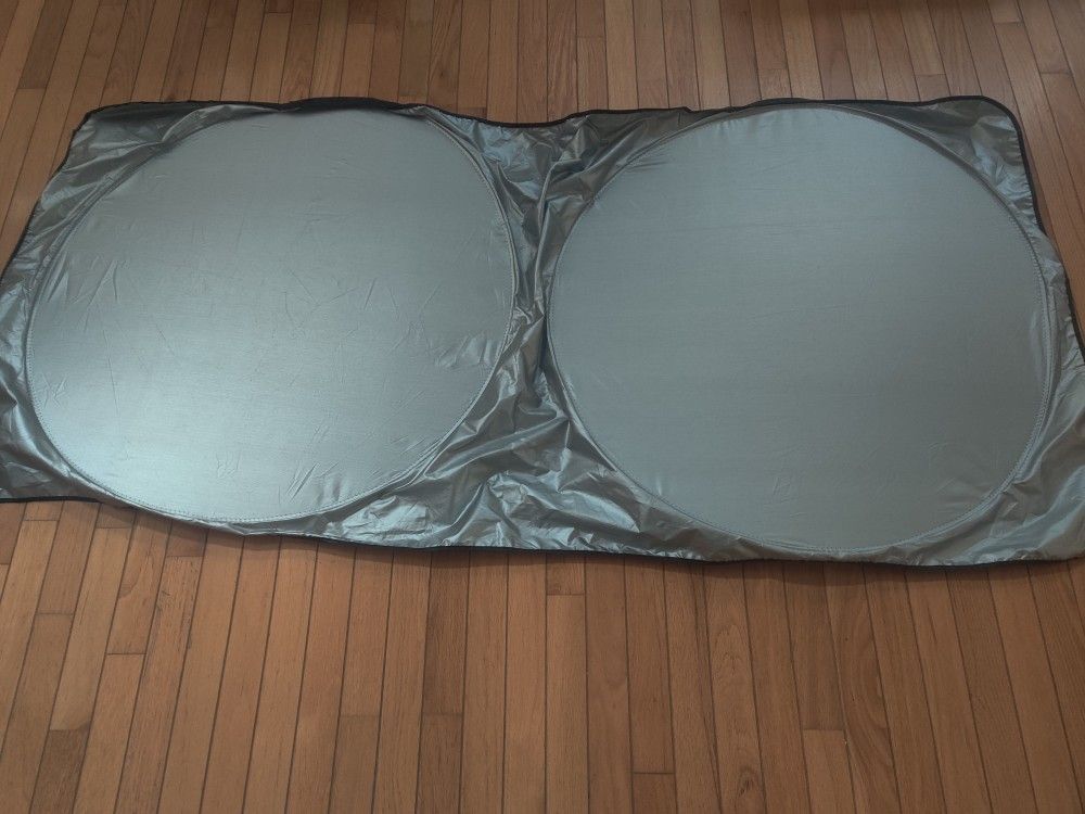 NEW Reversible Foldable Car Sunshade Set – Silver & Black – Fits