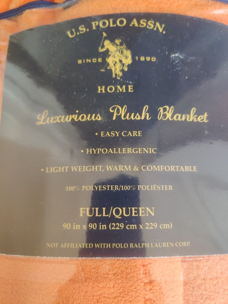 NEW U.S. Polo Assn. Home Plush Blanket - Full Size