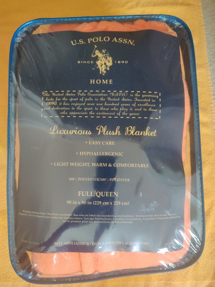 NEW U.S. Polo Assn. Home Plush Blanket - Full Size - photo 2