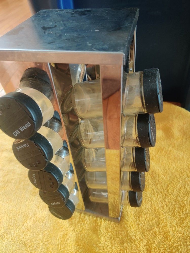 Rotating 25-Jar Spice Rack Organizer