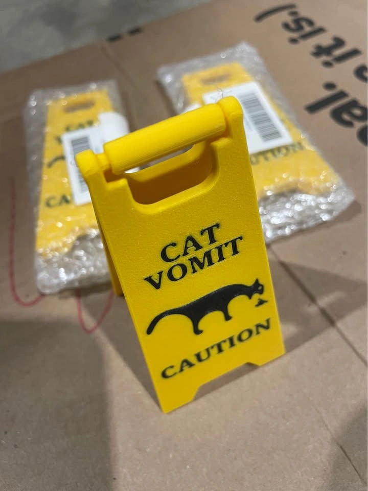 New Cat Vomit Sign, Cat Dog Vomit Warning Sign, 3pcs - photo 3