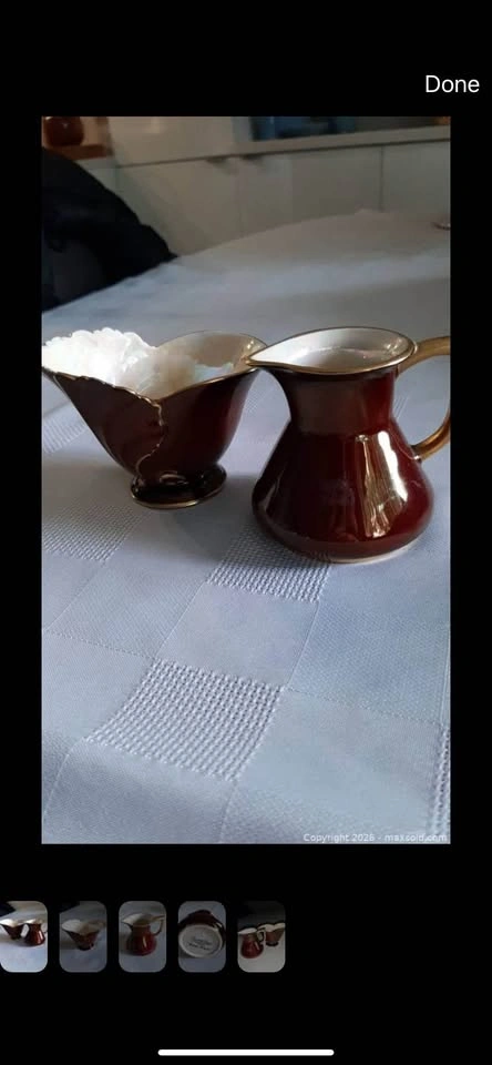 Carlton Ware Rouge Royale Creamer & Sugar Set