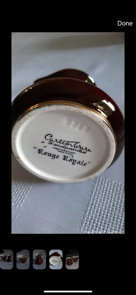 Carlton Ware Rouge Royale Creamer & Sugar Set - photo 4