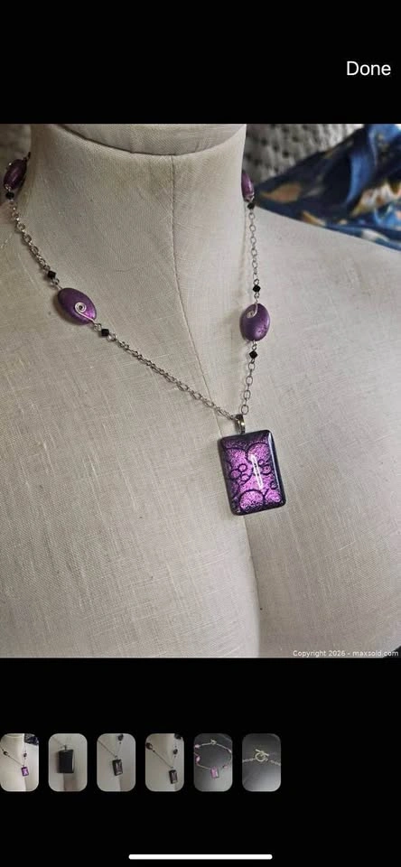 Purple Glass Pendant Necklace – Unique Statement Piece