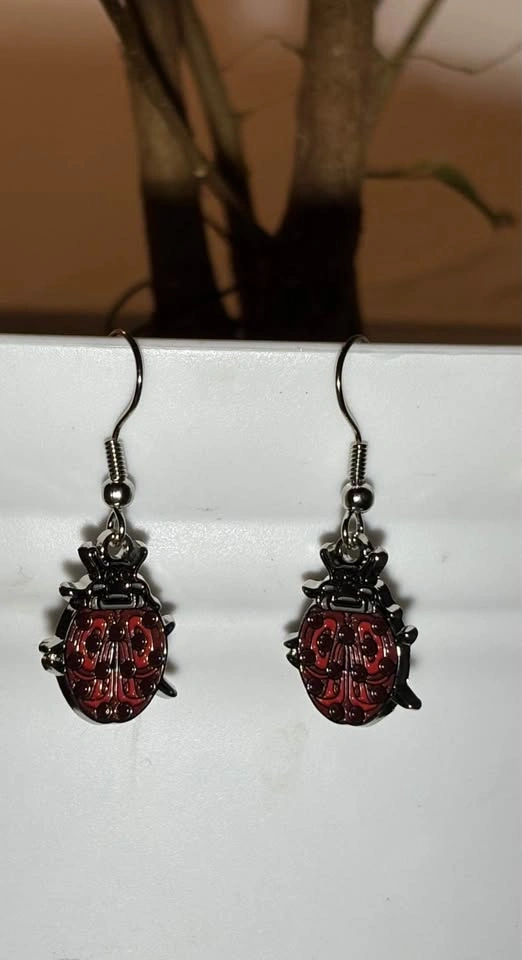 🐞 Cute Ladybug Dangle Earrings – Nature Inspired 🌿 - photo 3