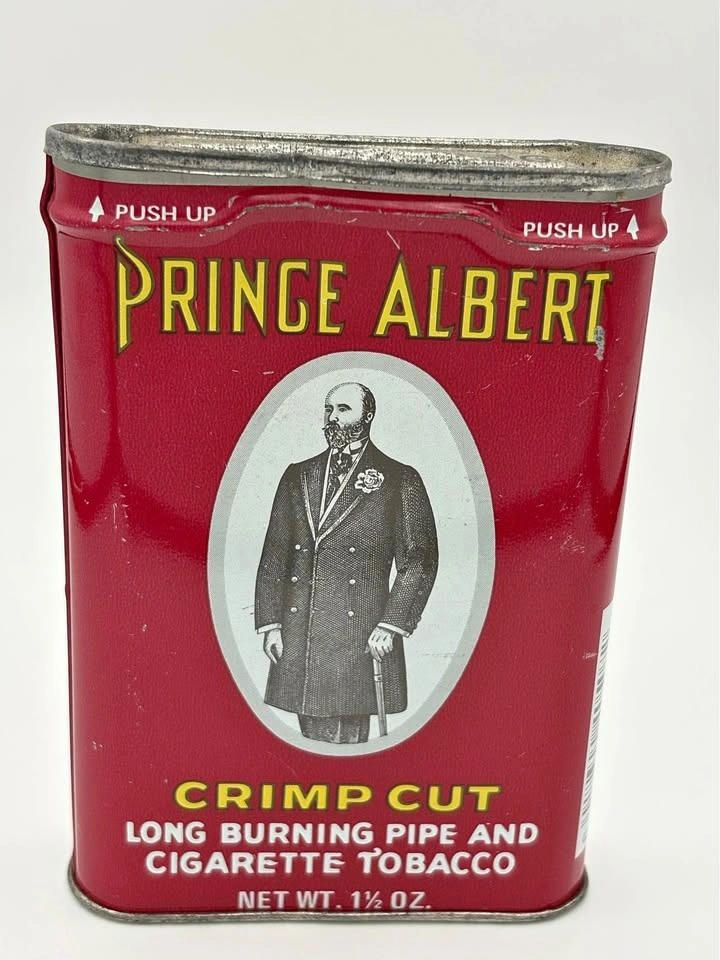Vintage Prince Albert Tobacco Tin Crimp Cut Red Pocket Can