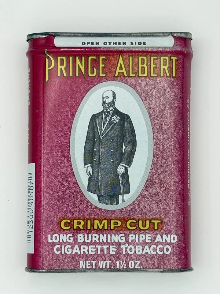 Vintage Prince Albert Tobacco Tin Crimp Cut Red Pocket Can - photo 3