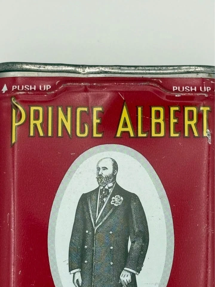 Vintage Prince Albert Tobacco Tin Crimp Cut Red Pocket Can - photo 4